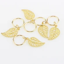 80Pcs Rings Loops Jewelry Pendants Easy Use Dreadlocks DIY Hair Braid Set Metal Cuffs Polished Stars Leaves Tubes Decorative