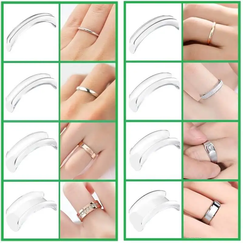 Ring Re-sizer 8 Sizes/set Invisible Ring Size Adjuster Silicone Reducer  Transparent Spacer Multiple Models Ring Sizer For Loose - Tool Parts -  AliExpress