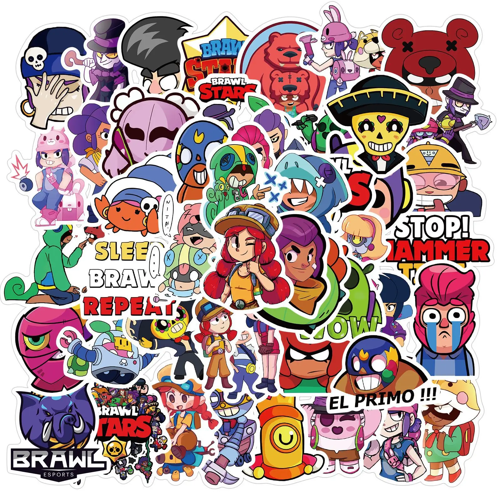Nuevo  Pegatinas de Anime de Brawling Stars para Figura impresa, 50 Uds., impermeable, para equipaje y portátil, sin dejar pegatinas, juguete de Navidad para niños aKwjMVAbyb1