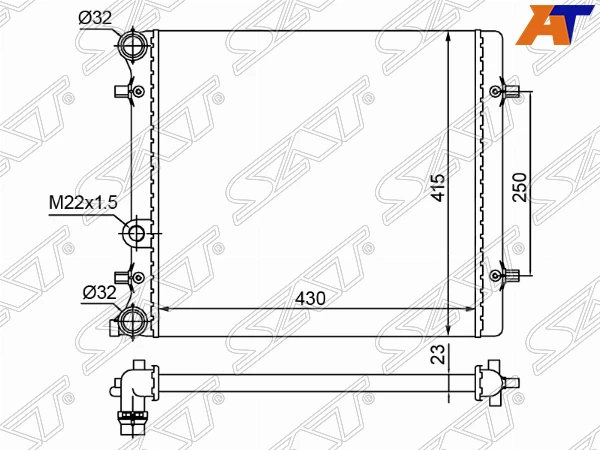 Radiator Skoda Octavia 1997-/VW Golf IV/Bora/Jetta 97-03 sat sg-sd0001-1 for Car Truck Hot Rod Auto radiator car accessories | Автомобили