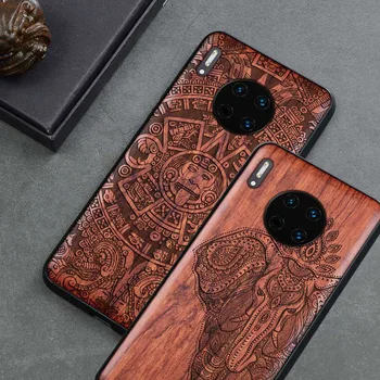 

2019 New For Huawei Mate 30 Pro Case Slim Wood Back Cover TPU Bumper Case On Huawei Mate30 Mate 30 Pro Phone Cases