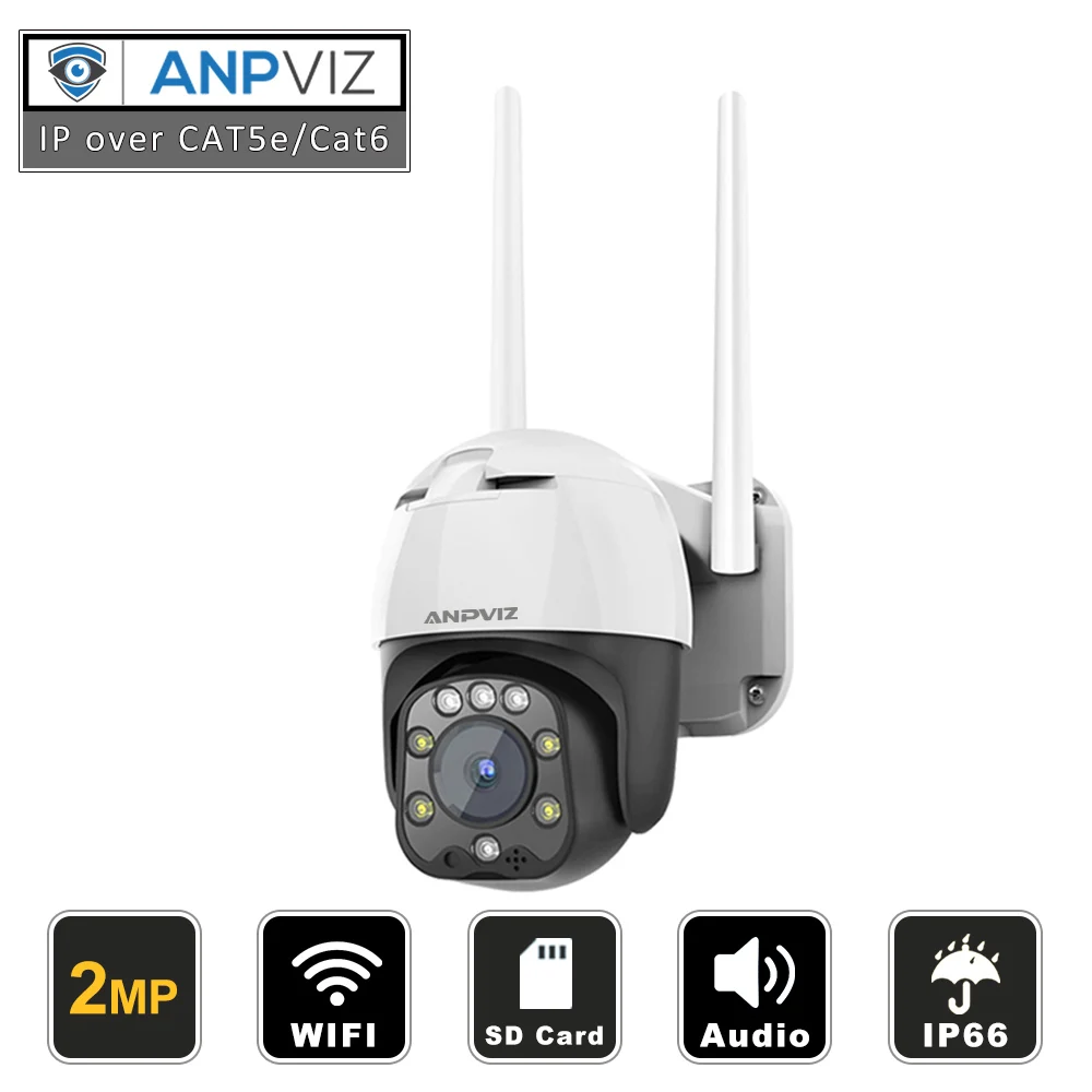 

ANPVIZ 2MP PTZ IP Wifi Camera 4X Zoom Outdoor Security HD 1080P Wireless IP Camera Network CCTV Surveillance