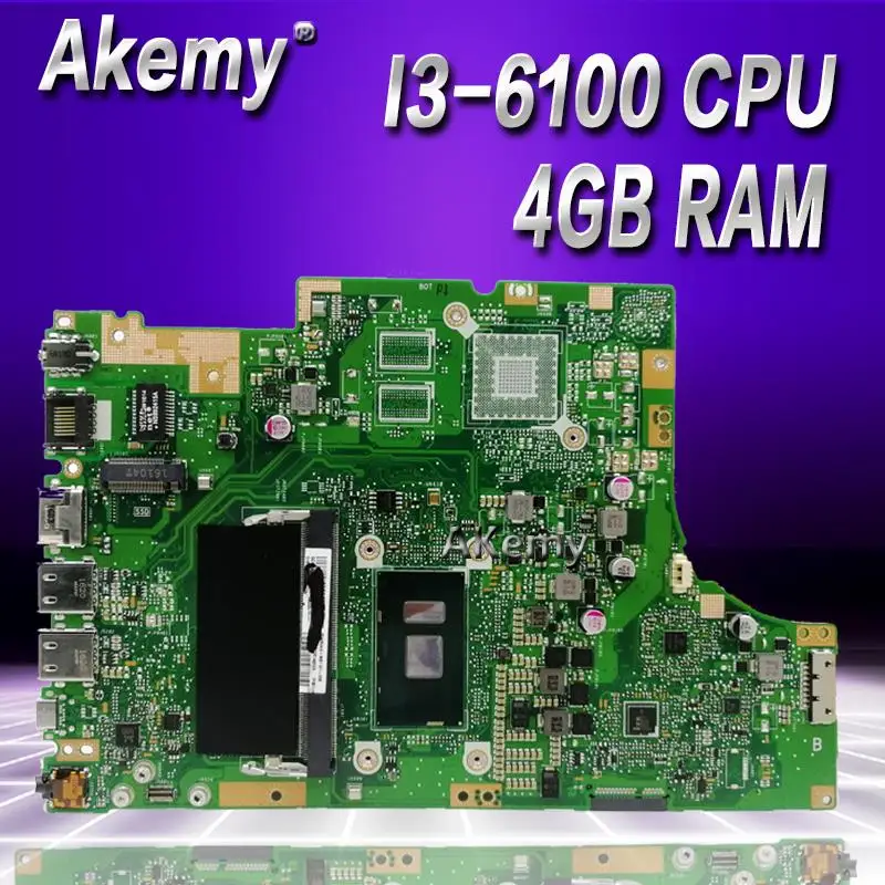 Akemy TP501UA Motherboard With 4G RAM I3-6100CPU For Asus TP501UA TP501U TP501UQ TP501UAM TP501UAK TP501UJ Laptop Mainboard