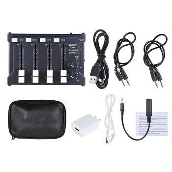 

Professional Mini Pocket 4-Channel mono Stereo Audio DJ Sound Mixer USB Powered BT Connecting Mobile Phone Orange