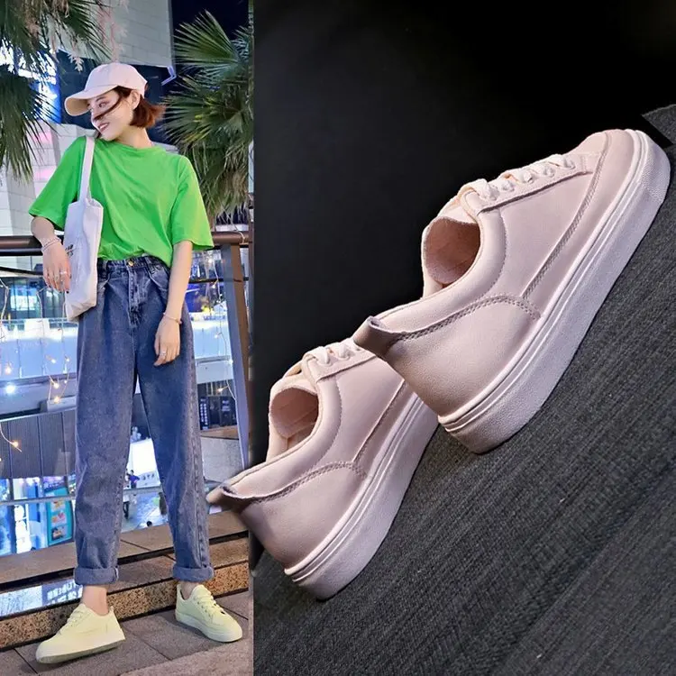 

Versatile White Shoes Women's 2019 Autumn New Style Korean-style Students Casual Board Shoes Basic White Shoe Flat Keel Thin Sho