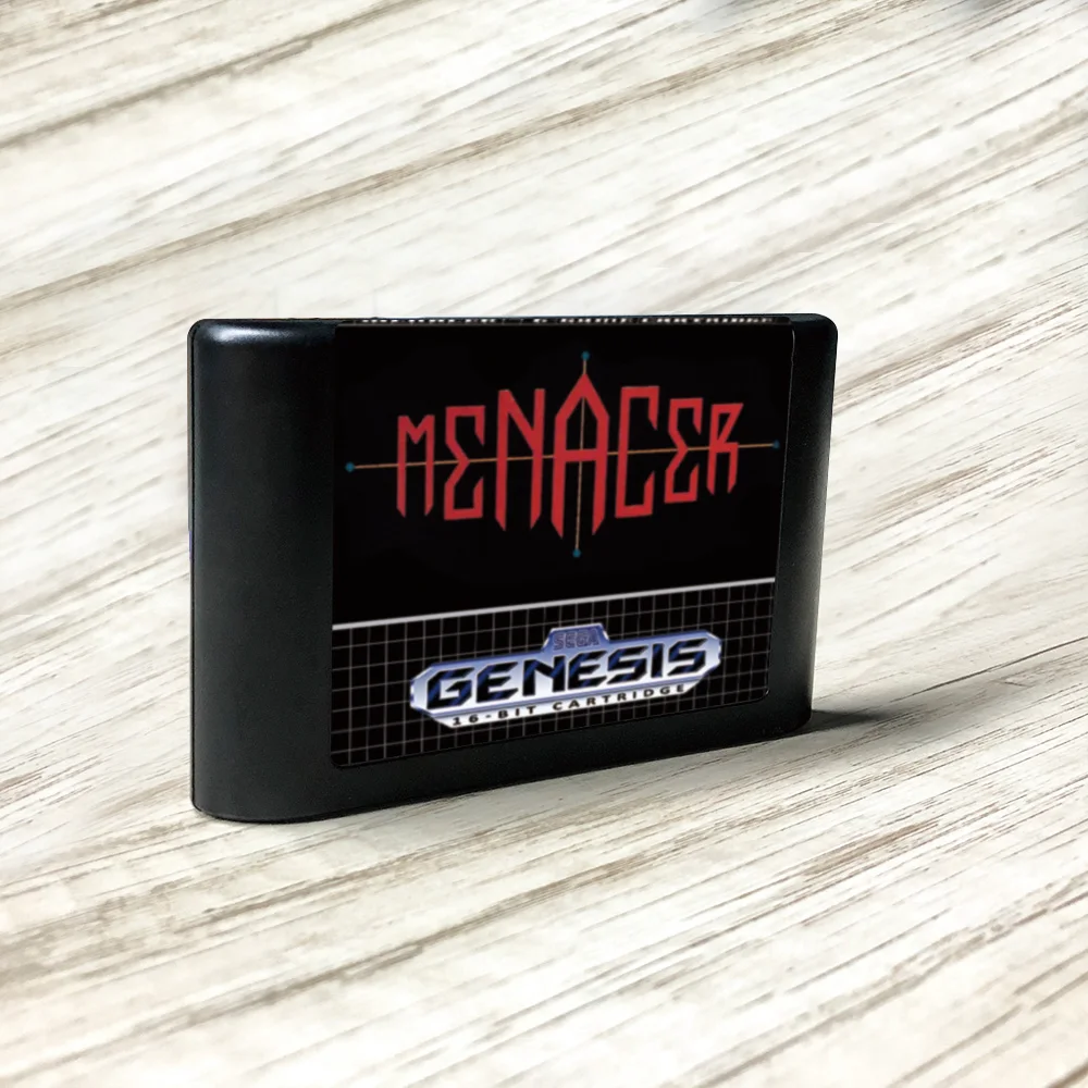 Menacer 6-Game Cartridge - USA Label Flashkit MD Electroless Gold PCB Card for Sega Genesis Megadrive Video Game Console |