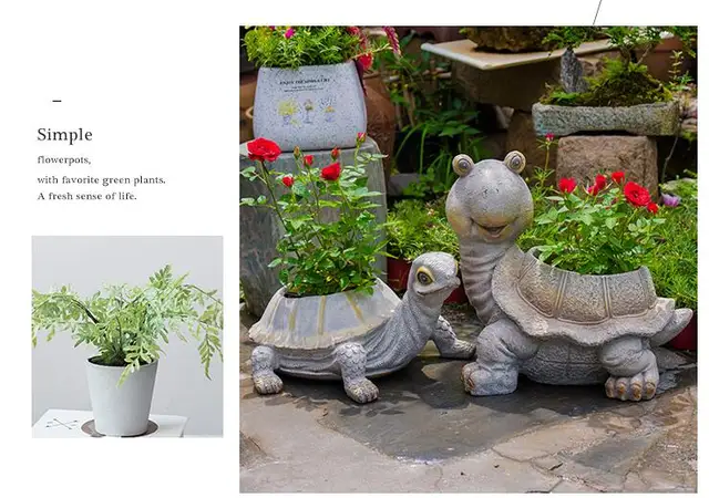 Porte-plante décoratif amusant et durable, attrayant, dessin animé, tortue  d'escargot, Pot Succulent, jardinière, accessoires de jardin