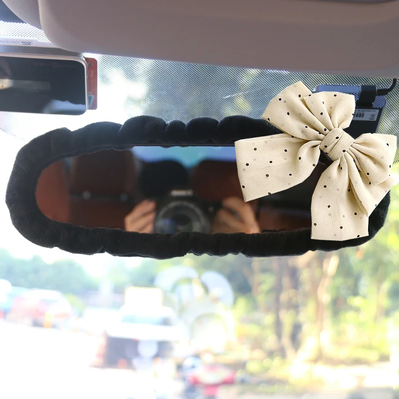 Car Rearview Mirror Cover Plush Decoration Accessories for Women and Girls carbon fiber mirror cover rearview mirror protector rearview mirror cover