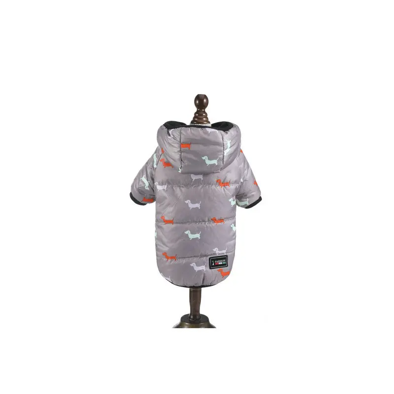Для питомцев, зимний, теплый, утолщенный, одежда для домашних собак вниз для маленькие собачки Чихуахуа Мопс французская Одежда для собак щенка курта для собак парки - Цвет: Серый