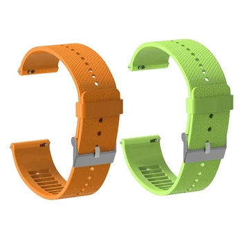 

2 Pcs 20Mm Silicone Watch Band Bracelet Strap for Polar Ignite Smartwatch Accessories Watch Strap Wristband, Green & Orange