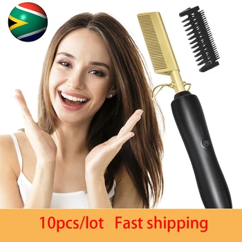 

10pcs/lot New Hair Straightener Comb Wand Hair Curling Iron Hair Curler Hair Iron Straightening Electric Hot Comb Straightener