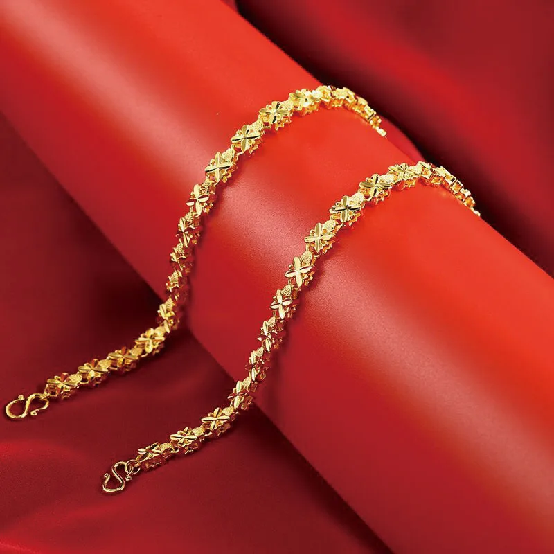 XP Jewelry -- ( 215*6mm ) 24 k Pure Gold Color Embroidery