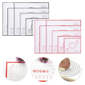 

Silicone Baking Mat With Scale Rolling Dough Pad Kneading Dough Mat Non Stick Pastry Oven Liner Bakeware 60*40/40*30cm
