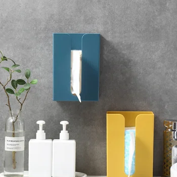 

Punch Free Toilet Tissue Tray Paper Holder Rack Roll Paper Box Towel Organizer Wall Mounted Waterproof Bathroom