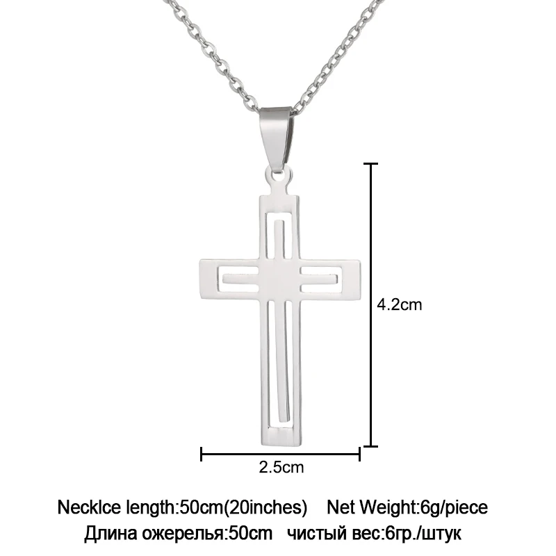 Ожерелье SONYA из нержавеющей стали для женщин, четыре типа серебряного цвета, ожерелье с крестом, маленький крест, религиозные украшения, подарки для женщин - Окраска металла: Silver C