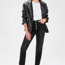 Джинсы Trendyol Anthracite с высокой талией на пуговицах для мам TWOAW20JE0050