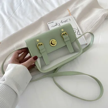 

New bag 2020 summer fashion bag large capacity belt small fresh frosted transparent female bag messenger bag shoulder bag