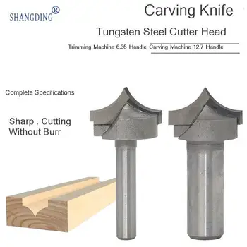 

Carpentry A Sharp Tongue Carving Knife Trimming Machine Line Knife But Arc Knife Round Over Bit Milling Cutter 1/2-1/4 Handle