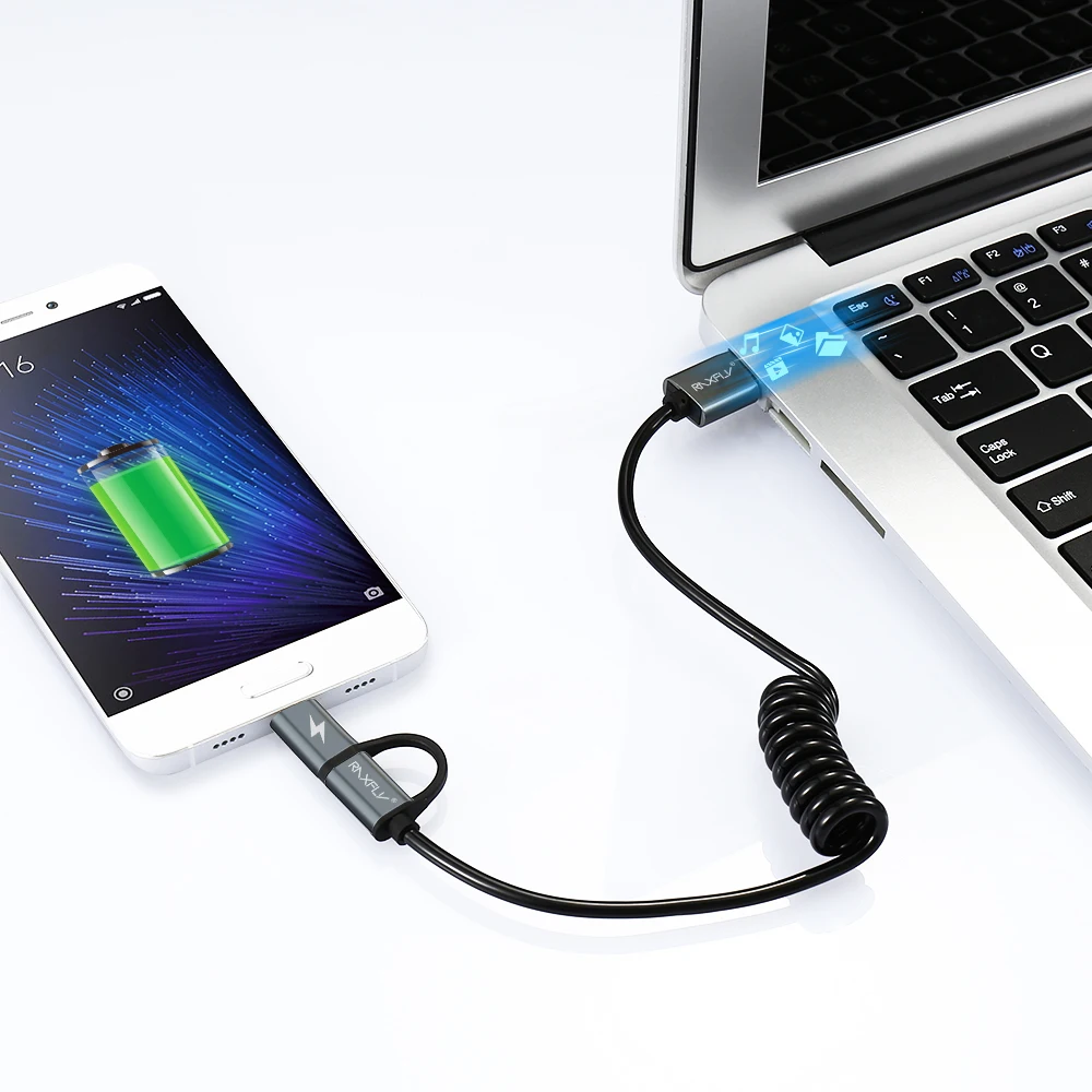 RAXFLY 2 в 1 QC3.0 USB C кабель для samsung Note 10 S10 S9 Быстрая зарядка usb type C кабель для Xiaomi Redmi Note 8 7