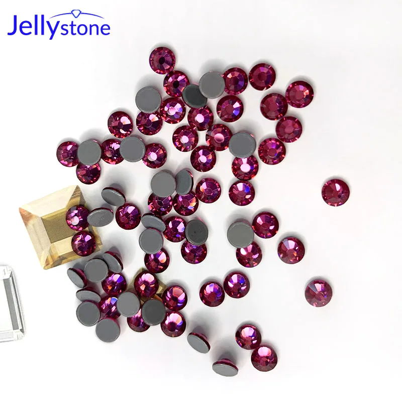 

All Sizes AAAAA Quality Flatback Crystal Hot Fix Rhinestones Glass Strass Iron On Fuchsia Rhinestones For Fabric garment