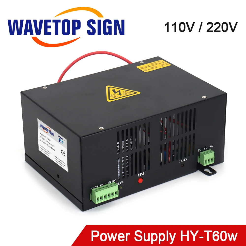Лазерный блок питания WaveTopSign HY T60 Co2 для лазерного гравировального станка CO2 с