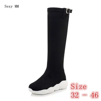 

Spring Autumn Winter Women Knee High Boots Platform Woman Thigh High Boots Botas Small Plus Size 32 33 -40 41 42 43 44 45 46