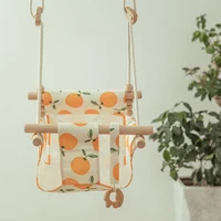 Baby Canvas Swing Chair Wood Toy Children Outside Indoor Basket Hanging Kindergarten Toy swingset Swinging Rocking Chair For Kid 1