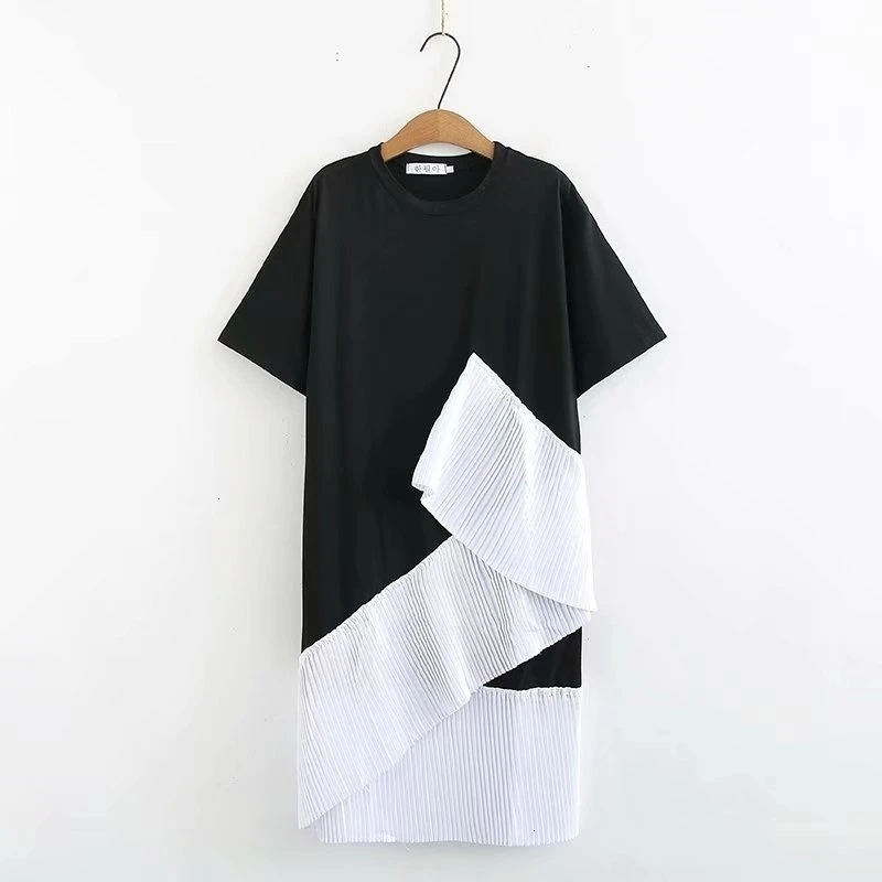 

Plus Size Women Short Mouw Clothes Chiffon Work Clothes Midi Clothes