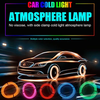 

EURS 1M/2M/3M/5M EL Wire Flash Rope Tube Cable Cigarette USB LED Strip Flexible Neon Lamp Glow String Light For Car Decoration