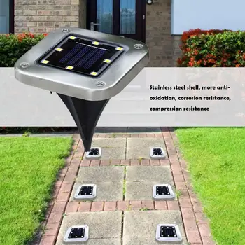 

8LED Solar Path Underground Lamp 4pcs Outdoor Skillful Manufacture Superior Quality Waterproof Garden Buried Light