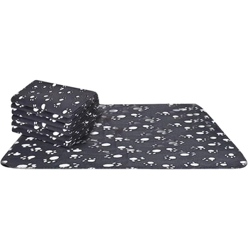 

6PCS Dog Blanket Cat Cushion Puppy Kitten Sleep Pad Mat Pet Bed Cover Washable Warm Soft Fluffy Blankets Black