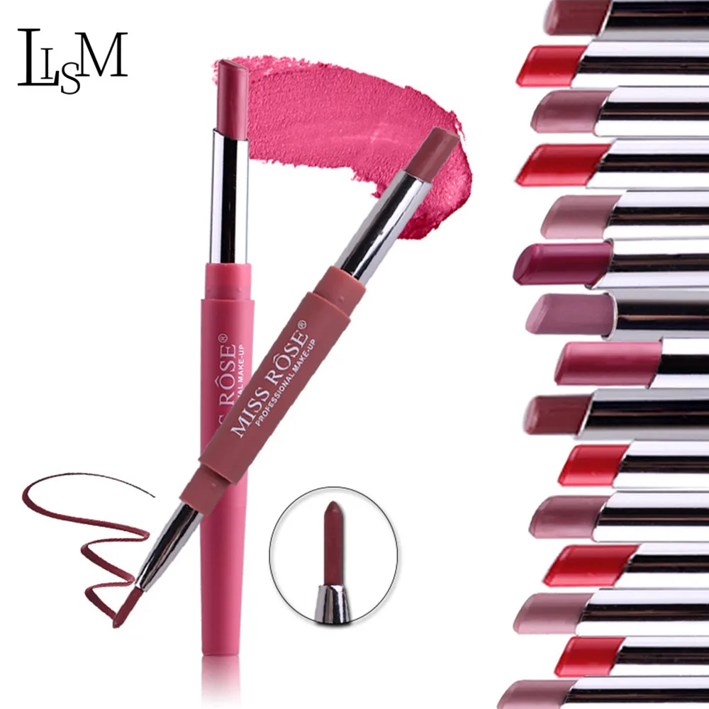 

LISM Dual use Lipstick pen Multifunction Lip liner Lipstick Pencil Matte Moisturizer lip stick Long-lasting Makeup Maquillaje