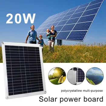 

Solar Cells Solar Charging Equipment Solar Panel Environmental Reusable Durable Polysilicon 42*37*0.3cm 20W Camp DIY Powered