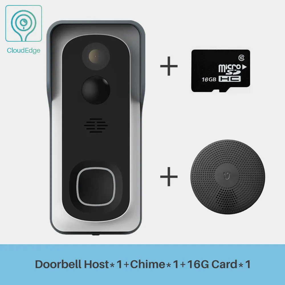 1080P Wi-Fi видео дверной звонок беспроводной умный видео домофон CloudEdge приложение дистанционное управление двухсторонний разговор домашний монитор безопасности - Цвет: Option 4