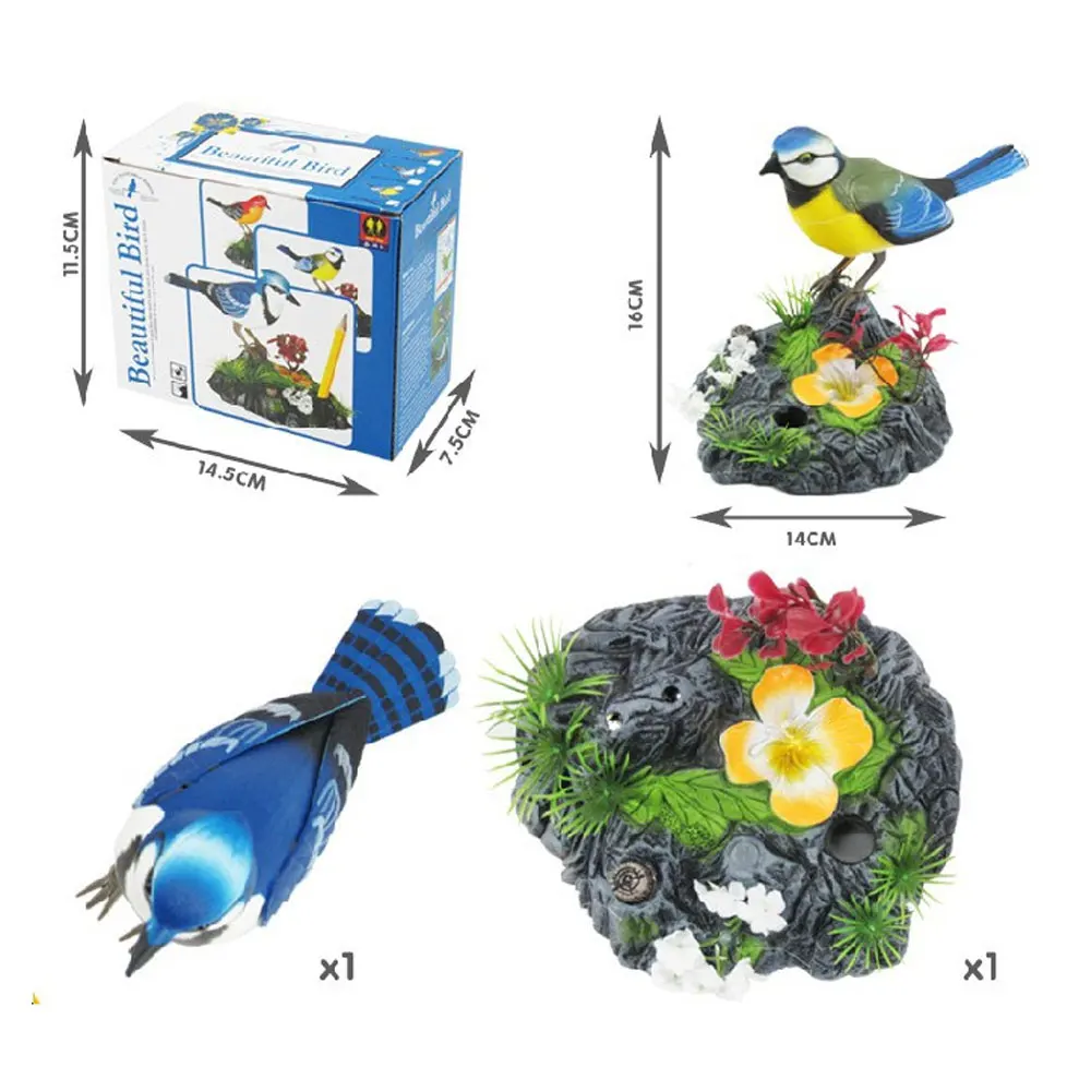 Birds Sing Simulation Plastic Powered By 3 Batteries 1.5V Decoration