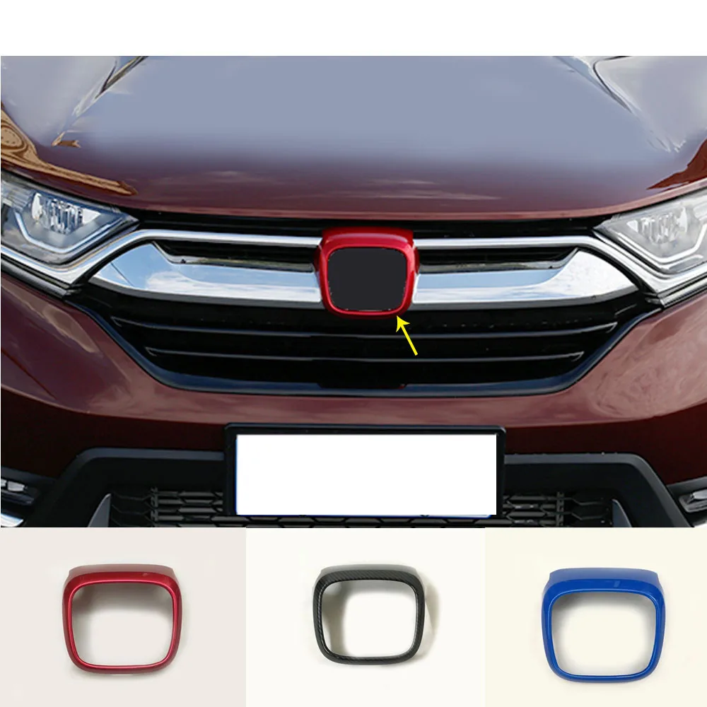 

Car Cover ABS Chrome Trim Front Logo Mark Decorative Mark Grid Grill Grille Around 1pcs For Honda CRV CR-V 2017 2018 2019