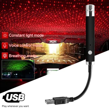 

DERI 2020 newest Car USB Star Ceiling Light Roof Atmospheres Lights Romantic Night Light Car Decorations Multi-mode Highlight