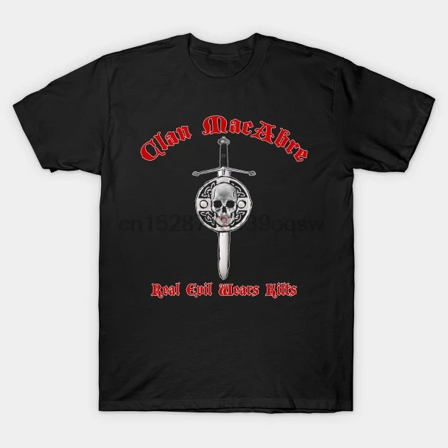 Футболка из 100% хлопка Clan Macabre Real Evil Wears Kilts Horror ed | Мужская одежда