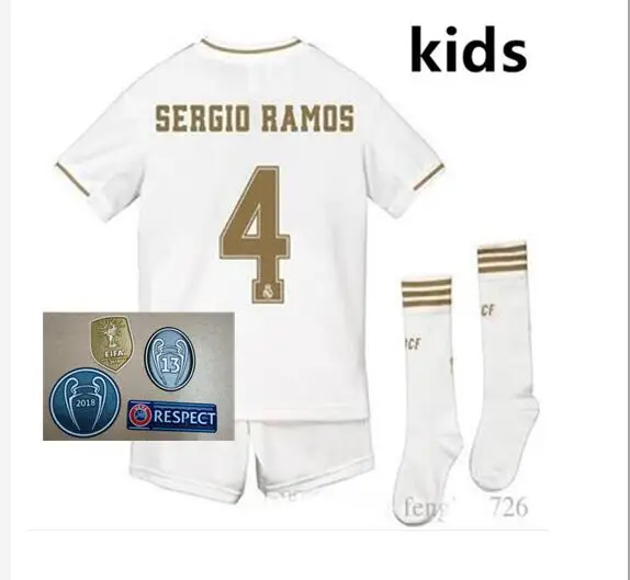 Real Madrideses, комплект для взрослых+ носки, Футбольная Футболка, домашняя одежда, 3RD Hazard ISCO BALE BENZEMA ASENSIO 19 20 Real Madrideses, футболка - Цвет: shirt