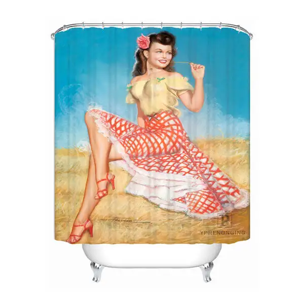 Shower Curtain Ванна Шторка для ванной персонализированные булавки Up Gril с домашний Декор автомобиля занавеска для душа водонепроницаемые тканевые Крючки#180417-01-65 - Цвет: Shower Curtain
