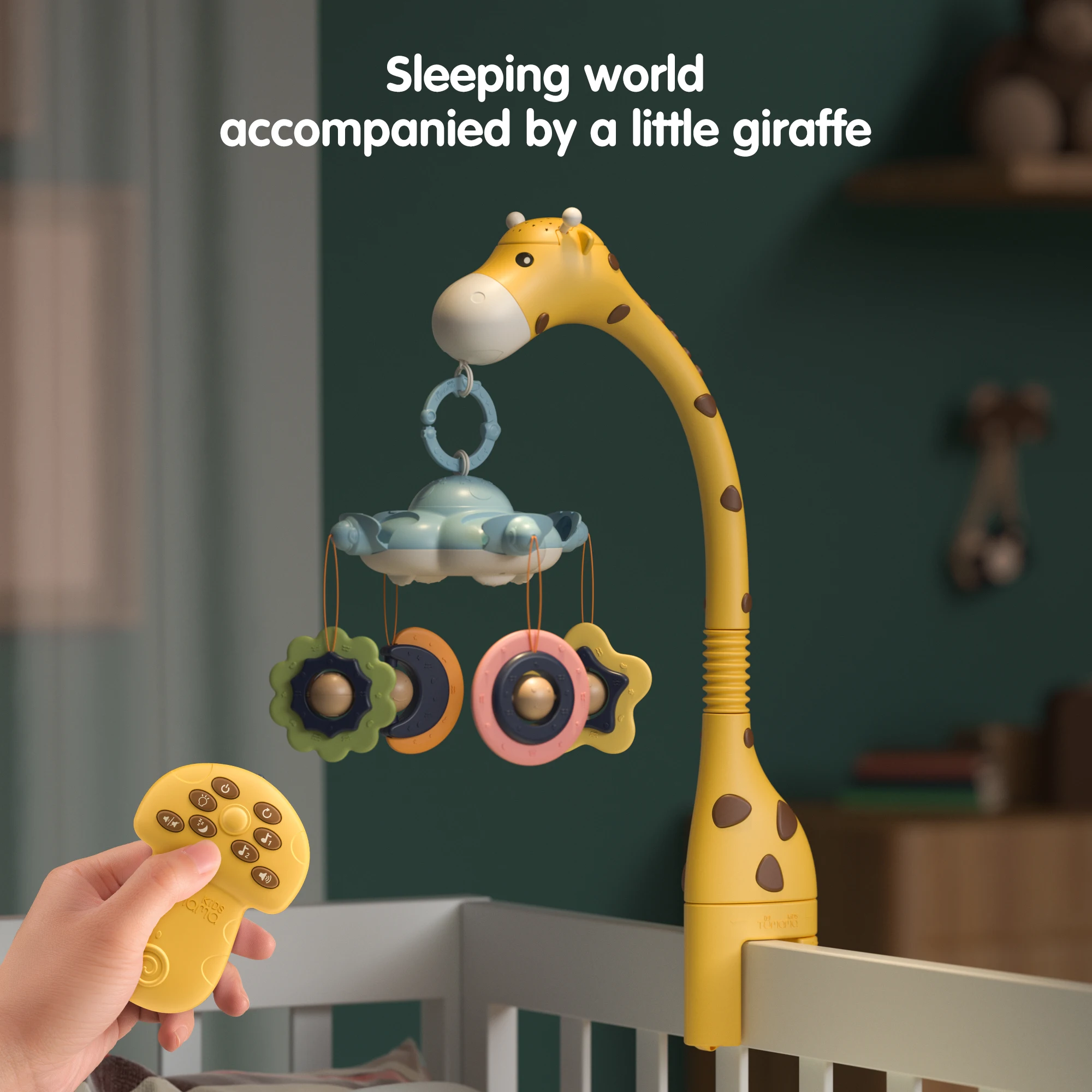 Baby Rattles Crib Mobiles Toy Holder Rotating 360°flexible Rotation