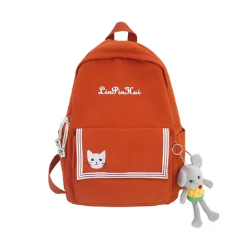 

Preppy Women Backpack for School Teenagers Girl Vintage Stylish School Bag Ladies Nylon Fabric Backpack Female Bookbag Mochila