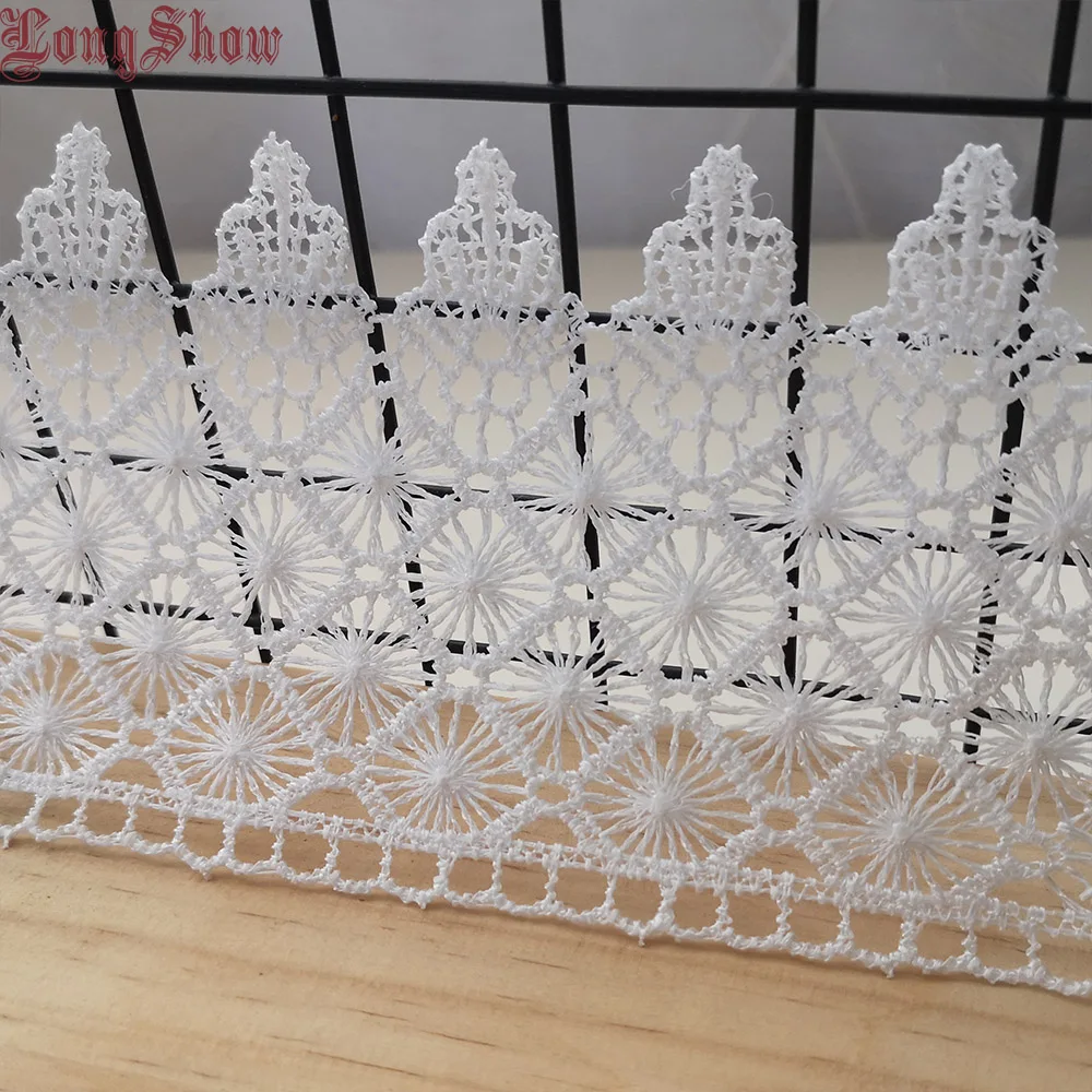 DIY ремесла материал 3 ярдов Белый цвет ромб вышитые кружево отделка шитье аксессуары