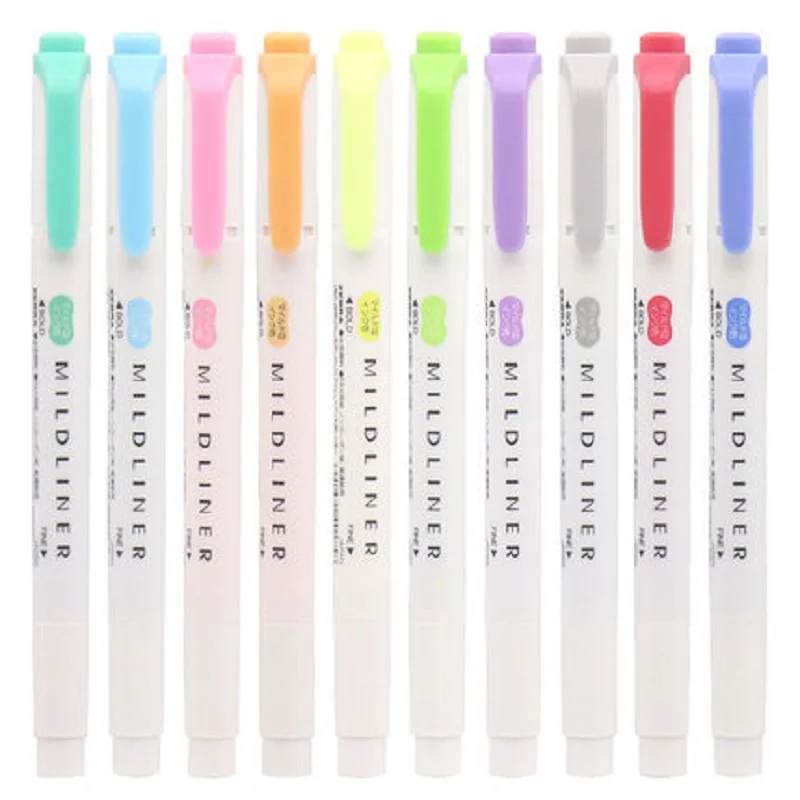 Япония ZebraWKT7 хайлайтер Mildliner серии двухглавый Mildliner marker10 цветов/Лот