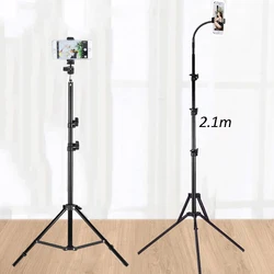 Universal Portable Aluminum Phone DSL Camera live tripod stand Mount Digital Camera Tripod Support LED Ring light for iPhone