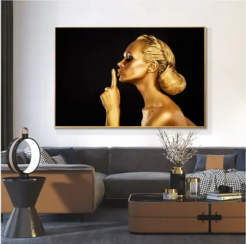 

Golden Black Naked Africa Woman Canvas Painting Decor Painting Oil Painting Wall Picture Poster Modern Wall Art Picture Home