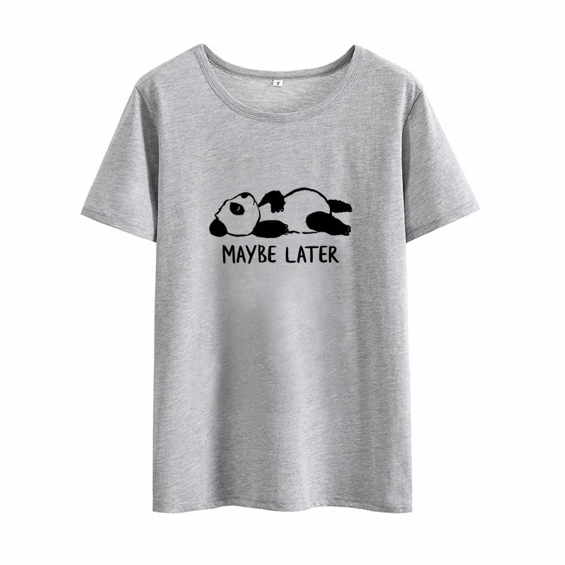 2019 новая популярная Хлопковая женская футболка Летняя Harajuku модная повседневная футболка с круглым вырезом и принтом панды Большие размеры