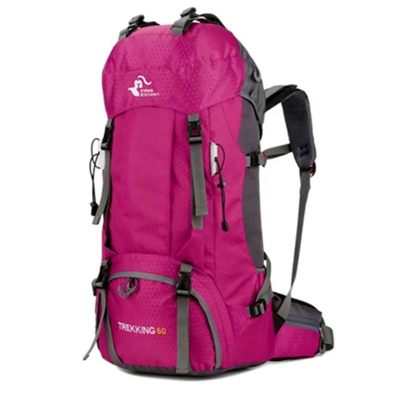 25L водонепроницаемый рюкзак для горного велосипеда, велосипедный рюкзак с мягкой спинкой, нейлоновый рюкзак для походов, кемпинга, езды, путешествий, ранец, спортивная сумка - Цвет: 60L Rose Red