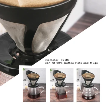 

ICafilas Coffee Filter Portable Precision Filter Drip Coffee Tea Holder Baskets Reusable Coffee Filter with a Fold Cup