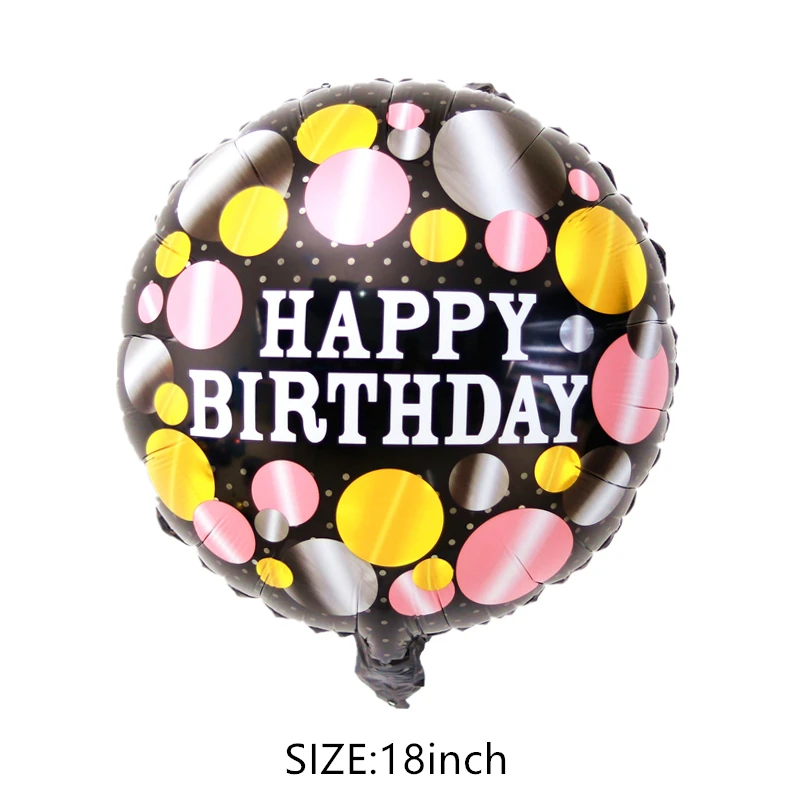 18’’ round happy birthday foil balloons birthday inflatable toys party decorPVCA 